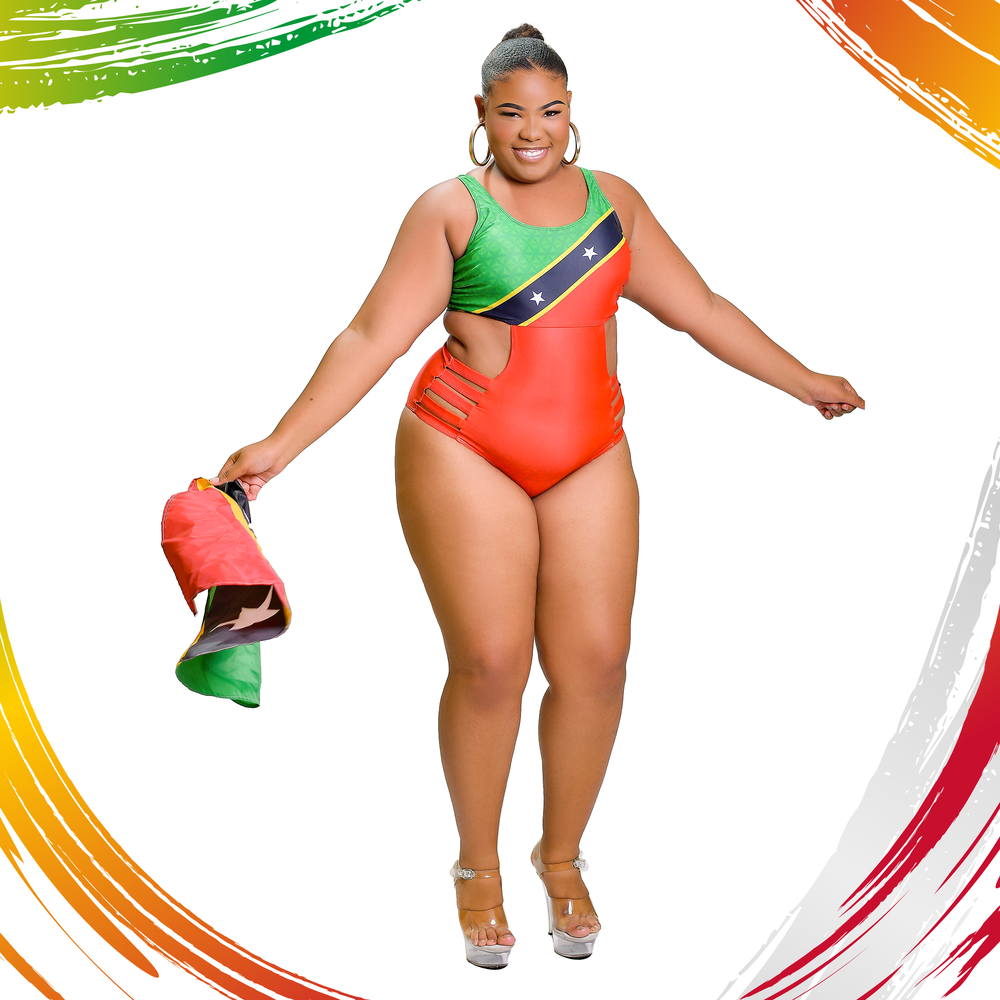 SKN Flag Curvy One Piece - Global Entry